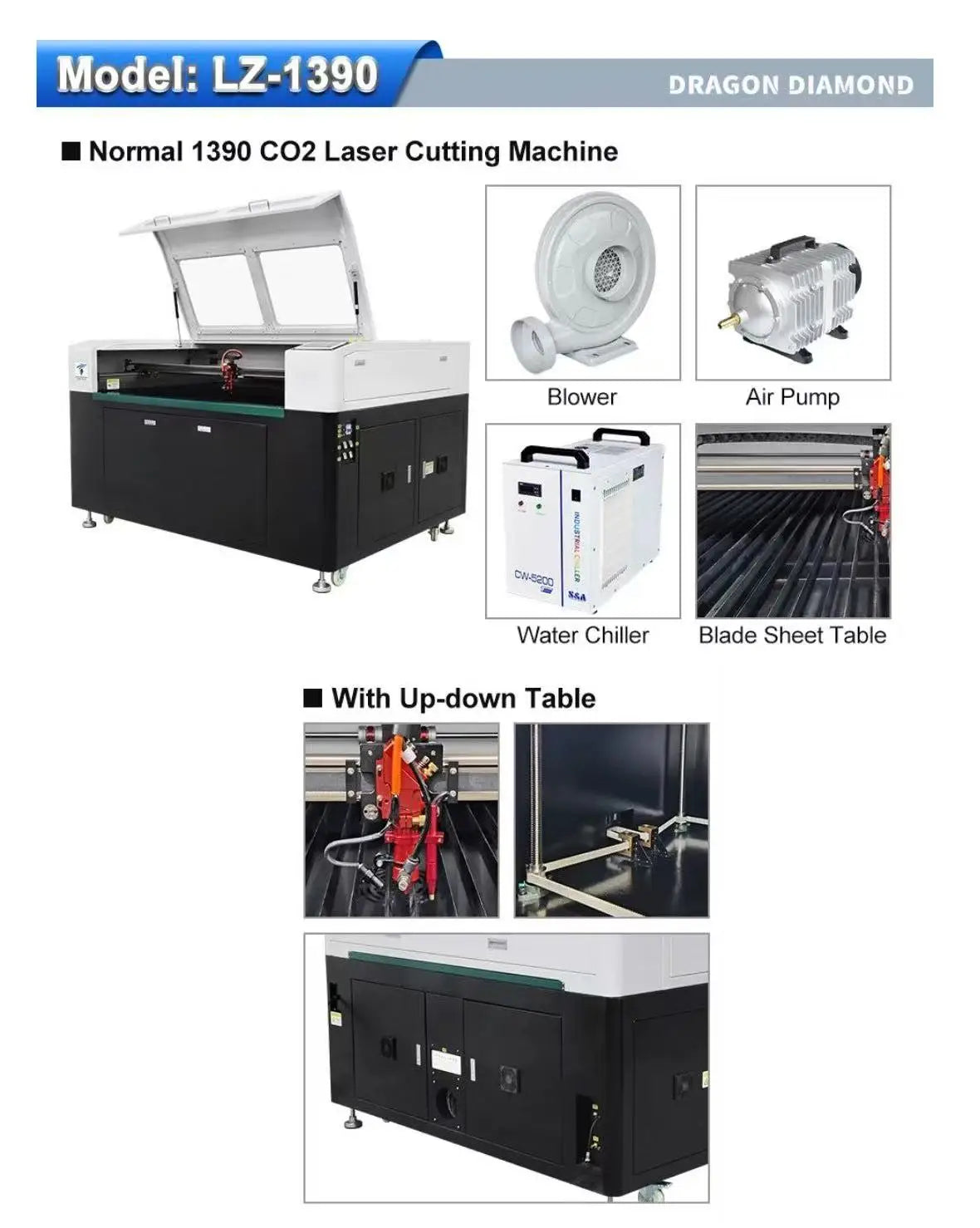 LZ-1390L CO2 Laser Cutting Machine for Acrylic and Wood
