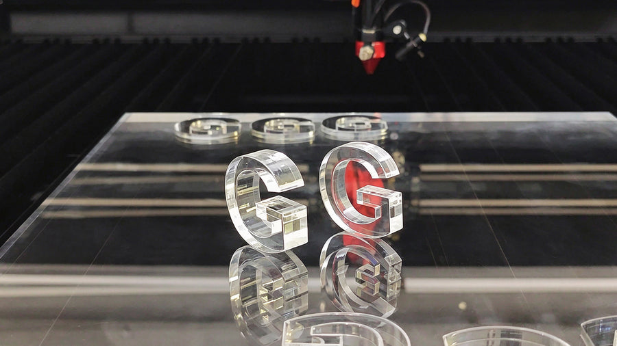 Laser-cut acrylic letters