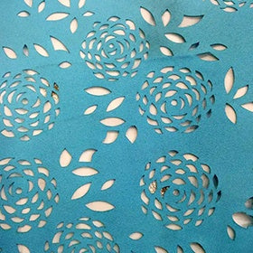 Floral decorative cut-out sample from the fabric laser application sheet