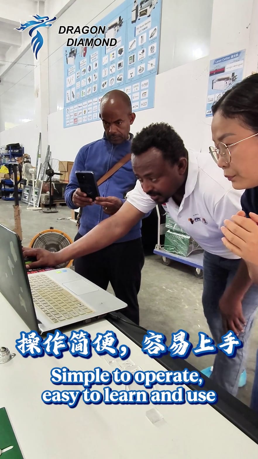 Customer reviewing the machine controls