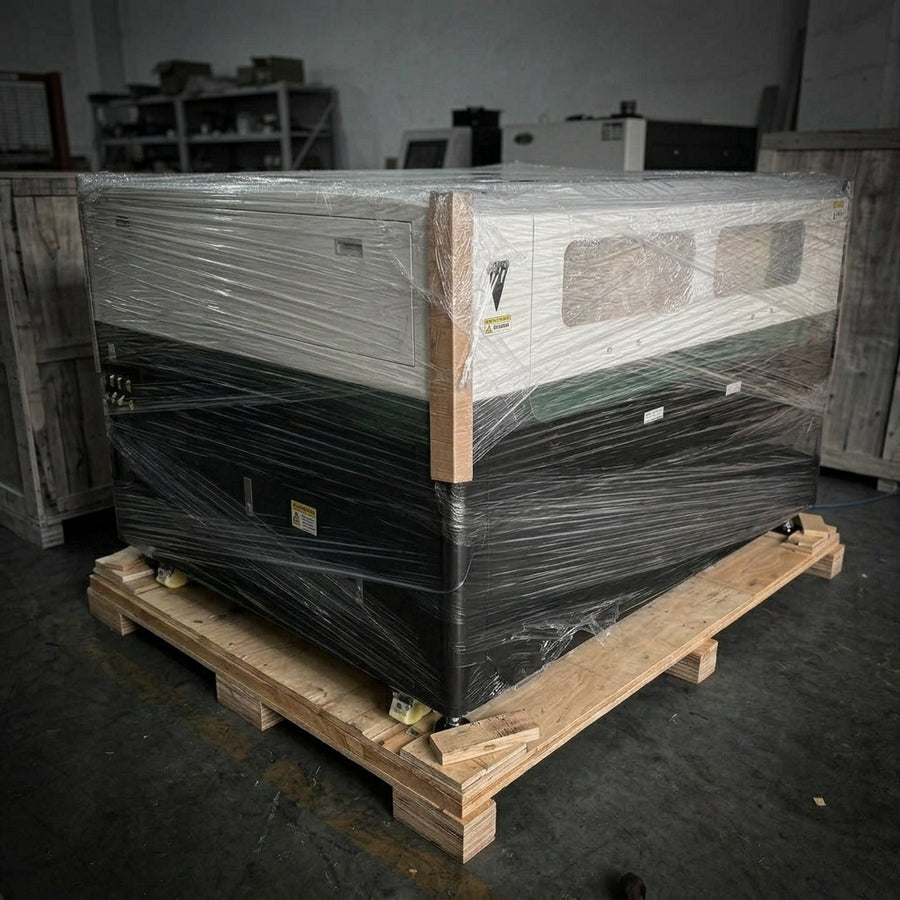 Machine wrapped on a shipping pallet