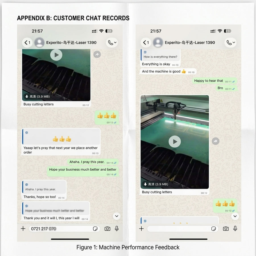 Customer messages and shared machine photos