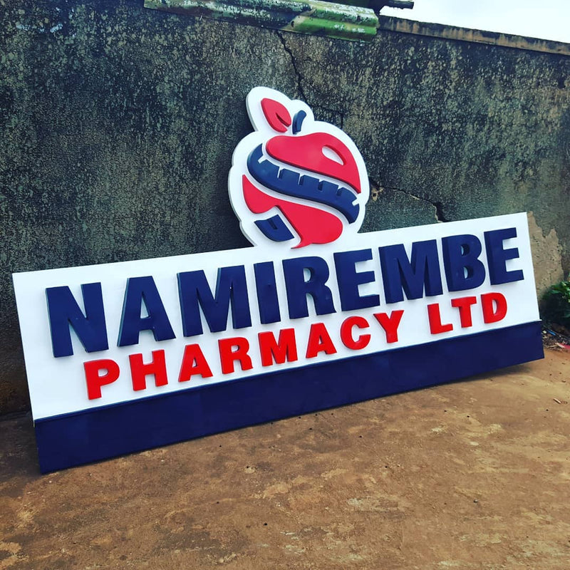 Namirembe Pharmacy signage in Uganda