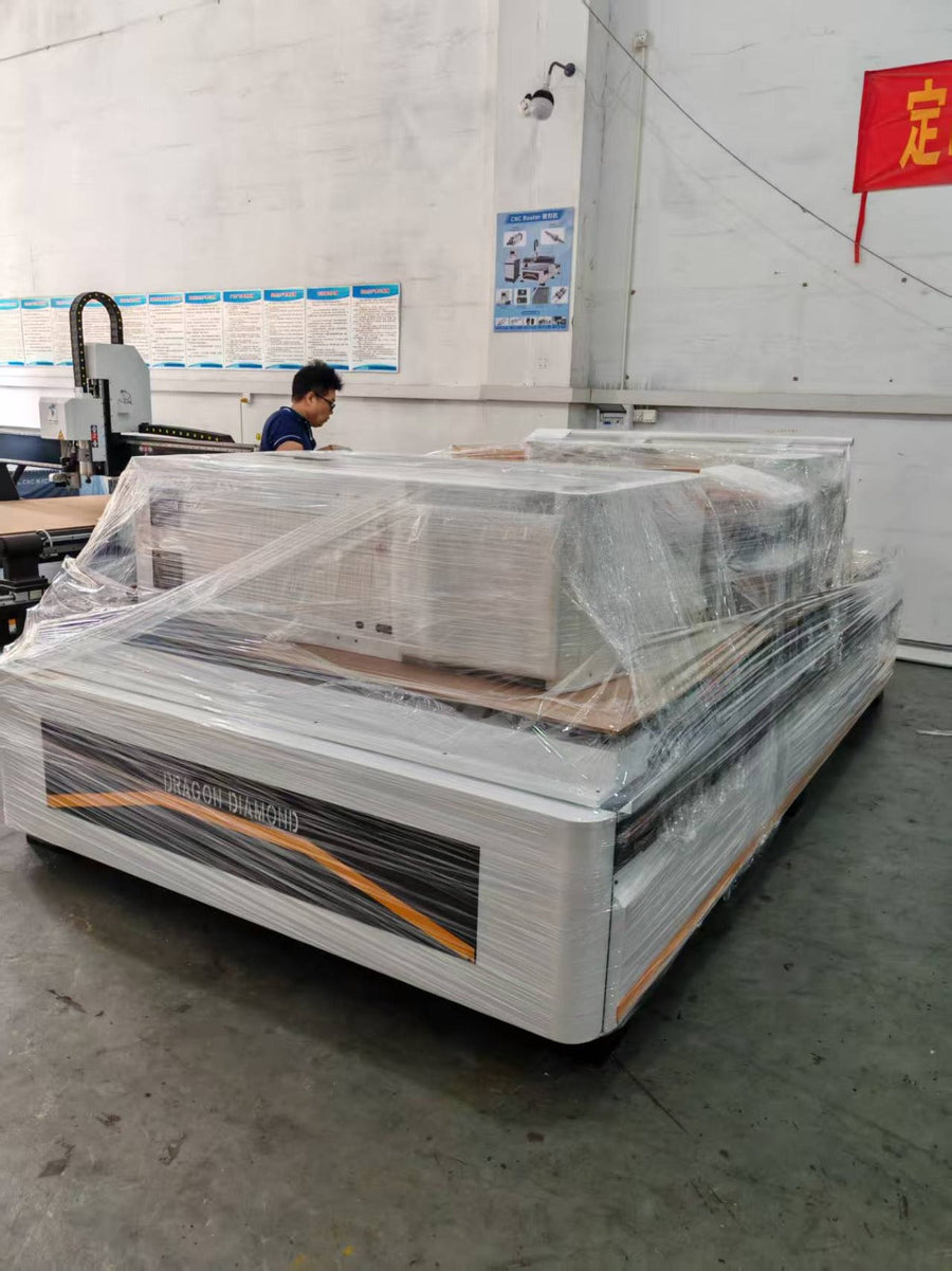 CNC router wrapped for shipment