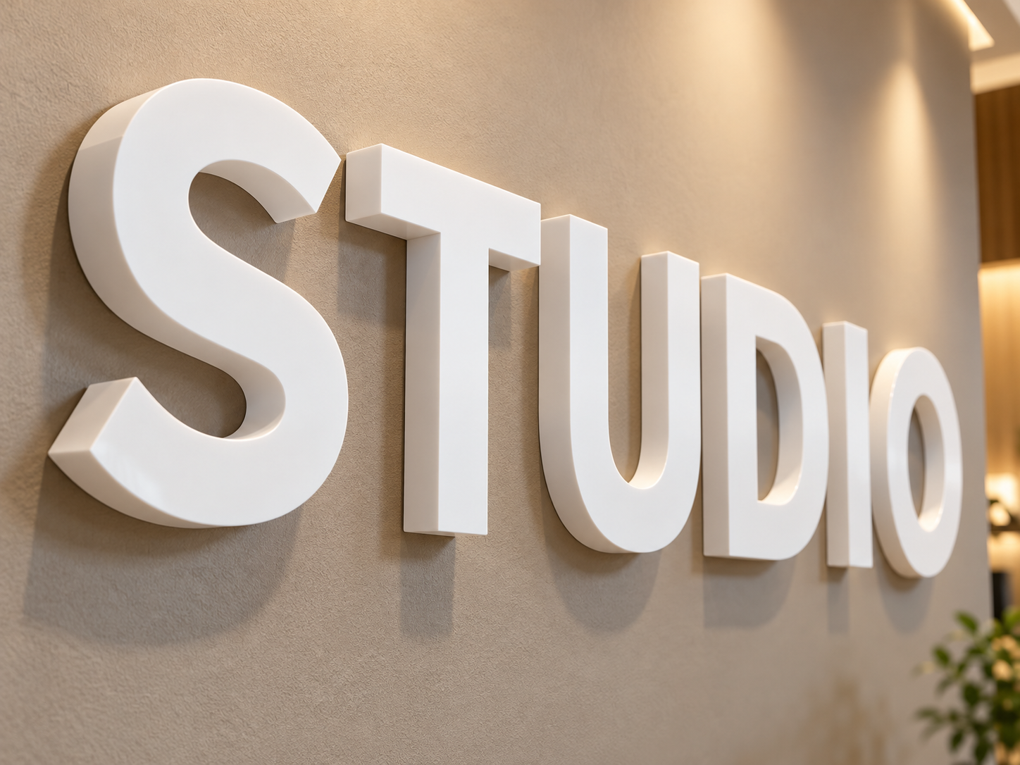Dimensional sign letters — illustrative finished-product application