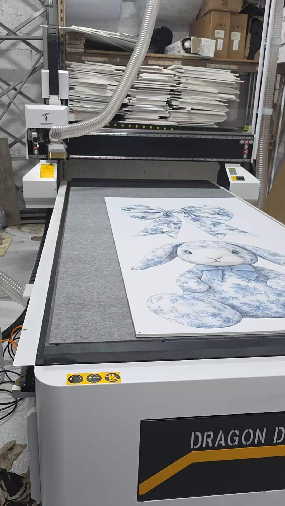 Israel customer's printed event decoration panel on an LZ-1325 CNC router
