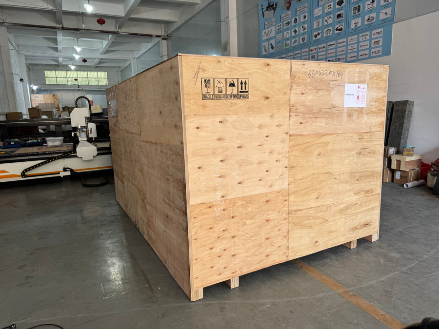 Wooden crate prepared for export