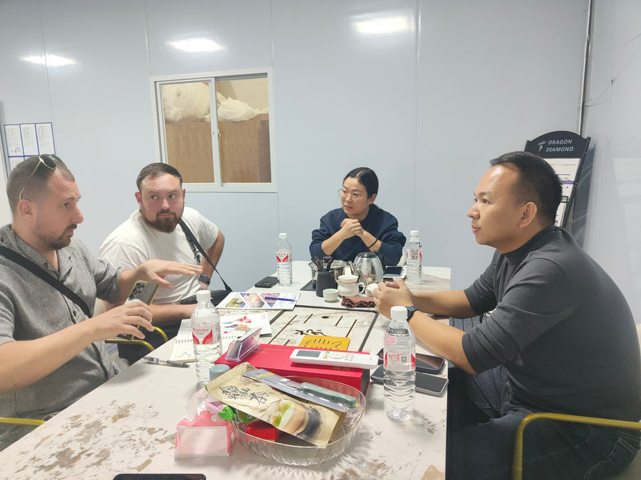 Customer discussion at the factory