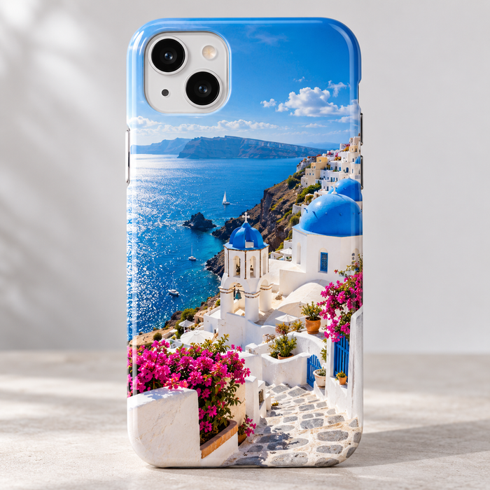 Coastal landscape artwork on a phone case
